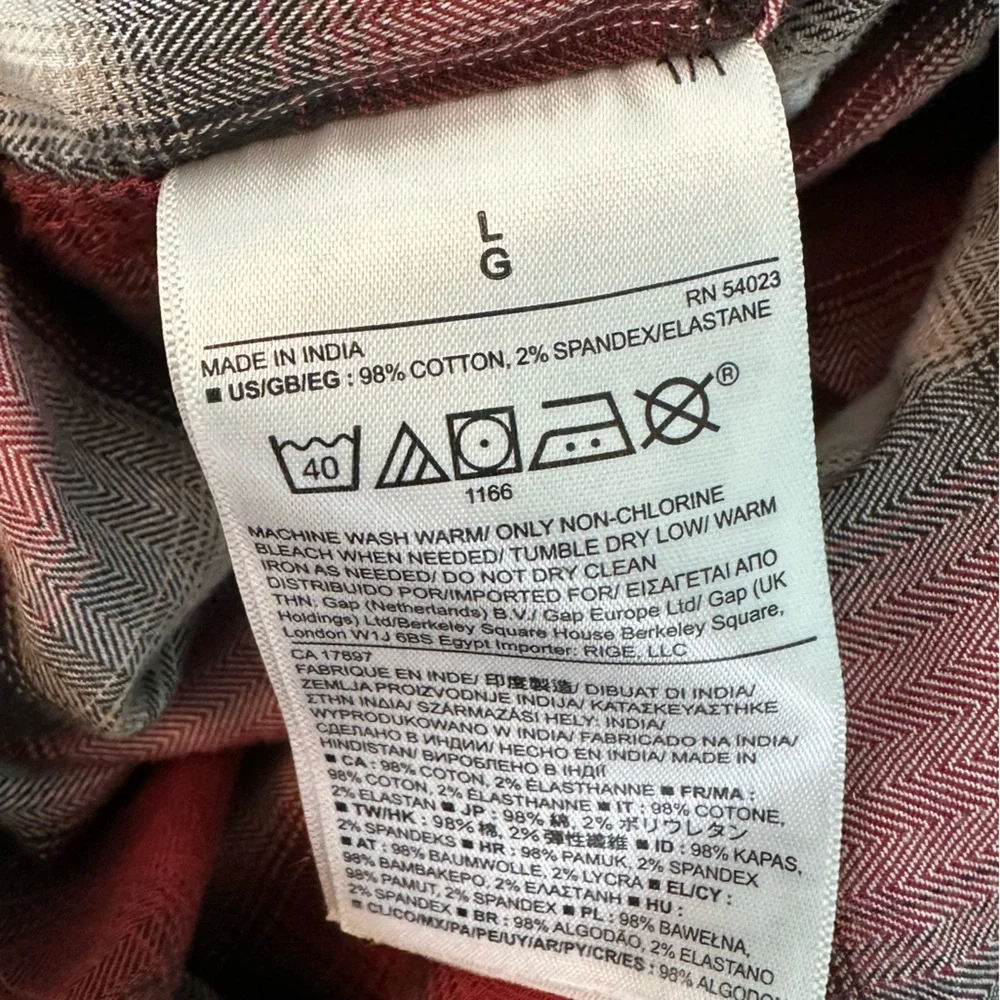 Banana Republic Red and Black Checkered Shirt